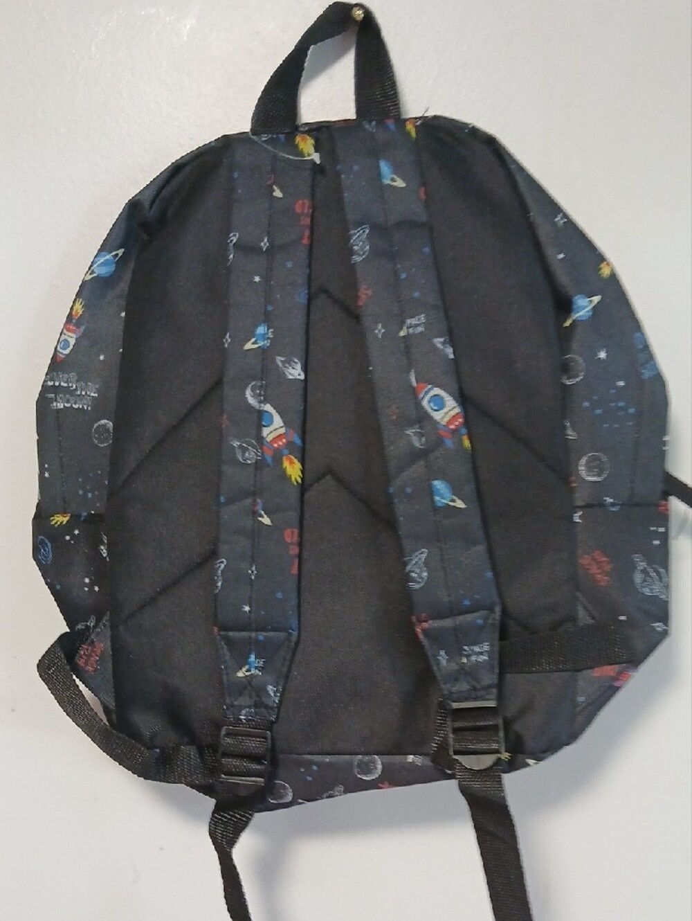 Unbranded Black Space Rocket Print Backpack - Picture 2 of 3